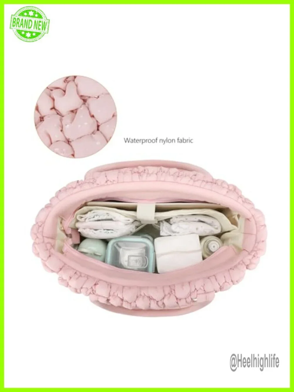 Large Puffer Quilted Tote Hobo Diaper Bag Waterproof Nylon Handbag Work Travel